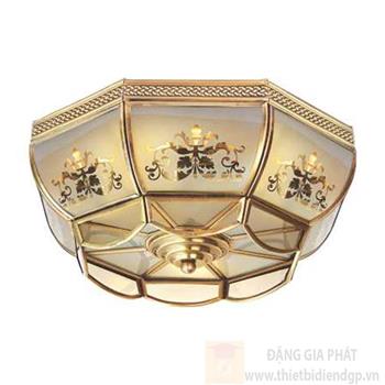 Đèn mâm ốp trần đồng cao cấp Ø320*H130, E27*3 NM 2211-A